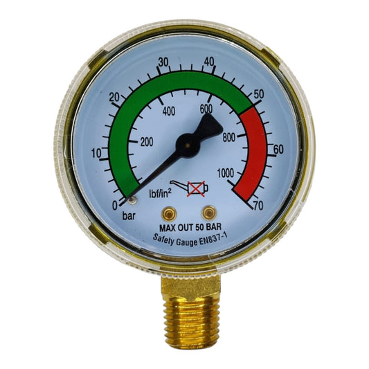 0 to 50 bar outlet pressure gauge for gas regulators