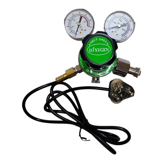 Heated CO₂ regulator with 10 bar output and 220V heating element