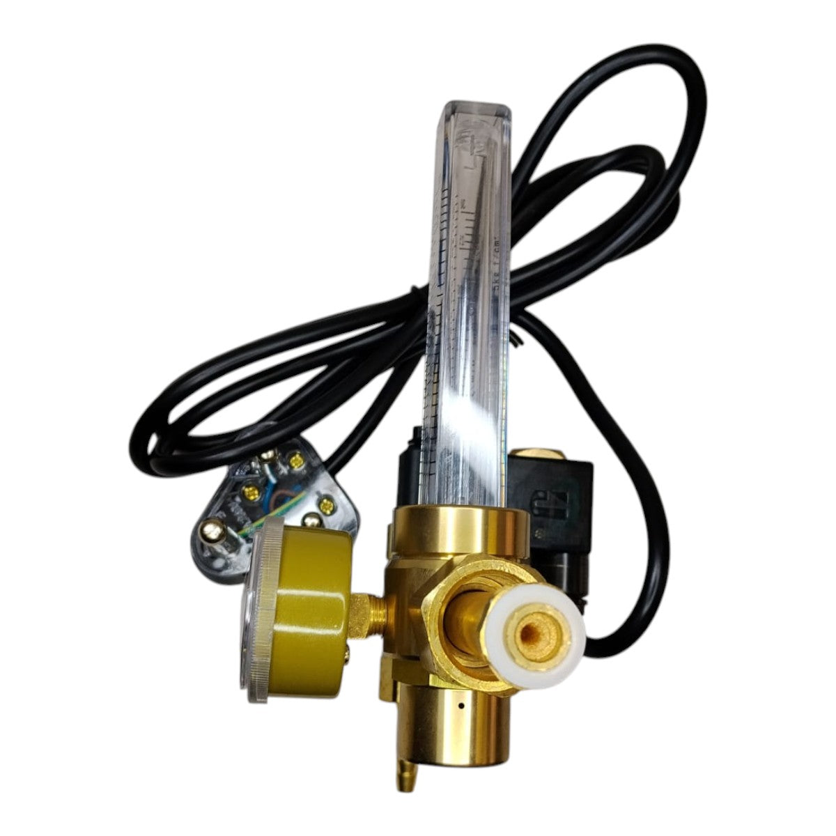 CO₂ flow meter regulator with solenoid valve for gas control applications