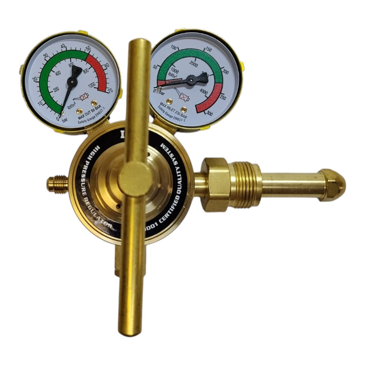 Nitrogen high pressure regulator up to 50 bar 1/4" valve for industrial gas applications