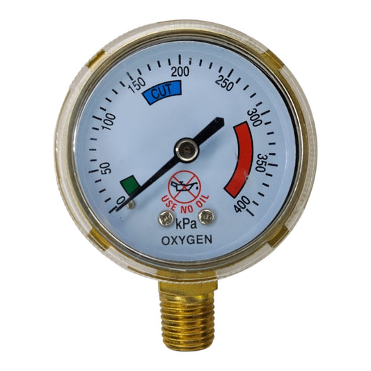 Oxygen porta pack outlet gauge for industrial gas systems