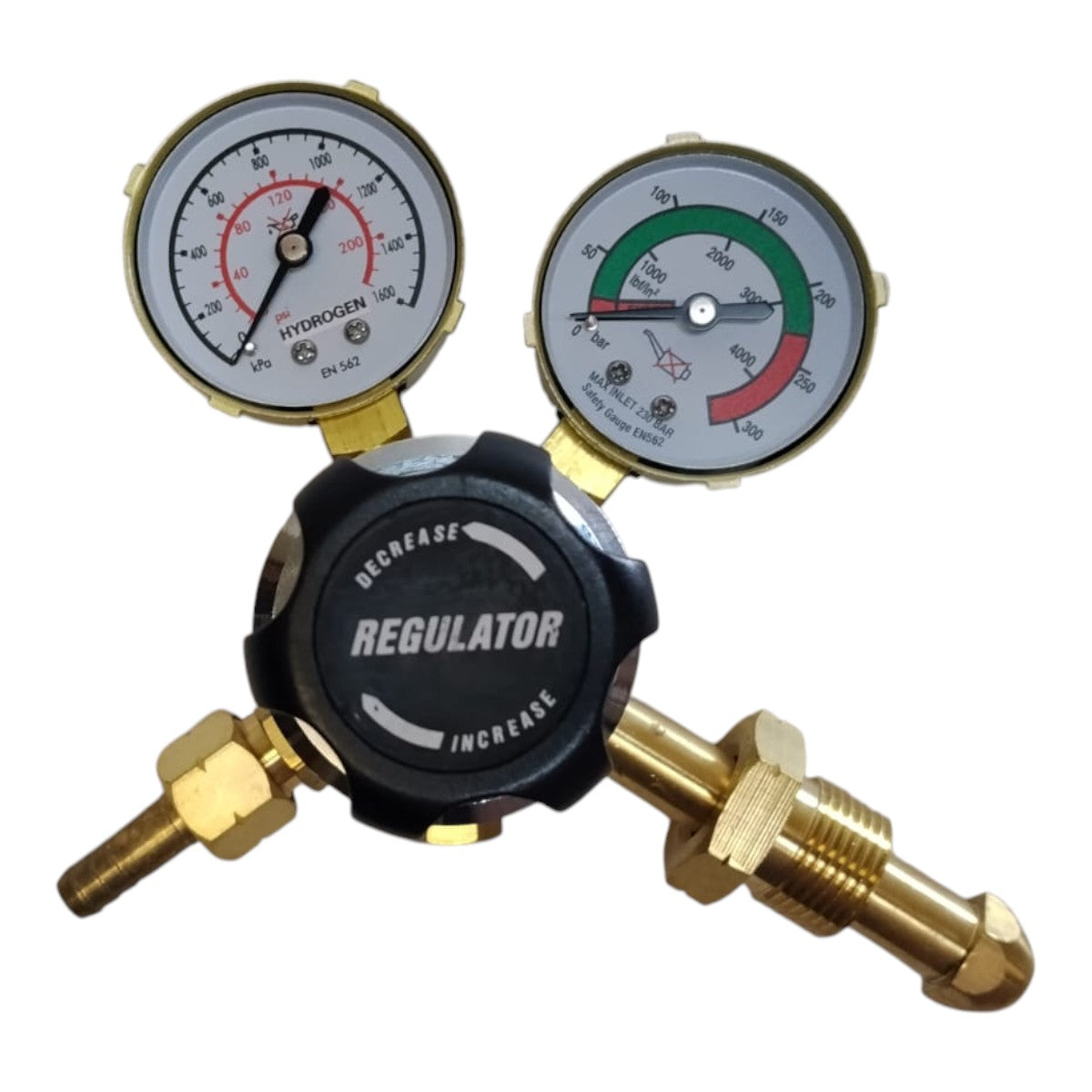 Hydrogen single stage regulator for pressure testing and leak detection